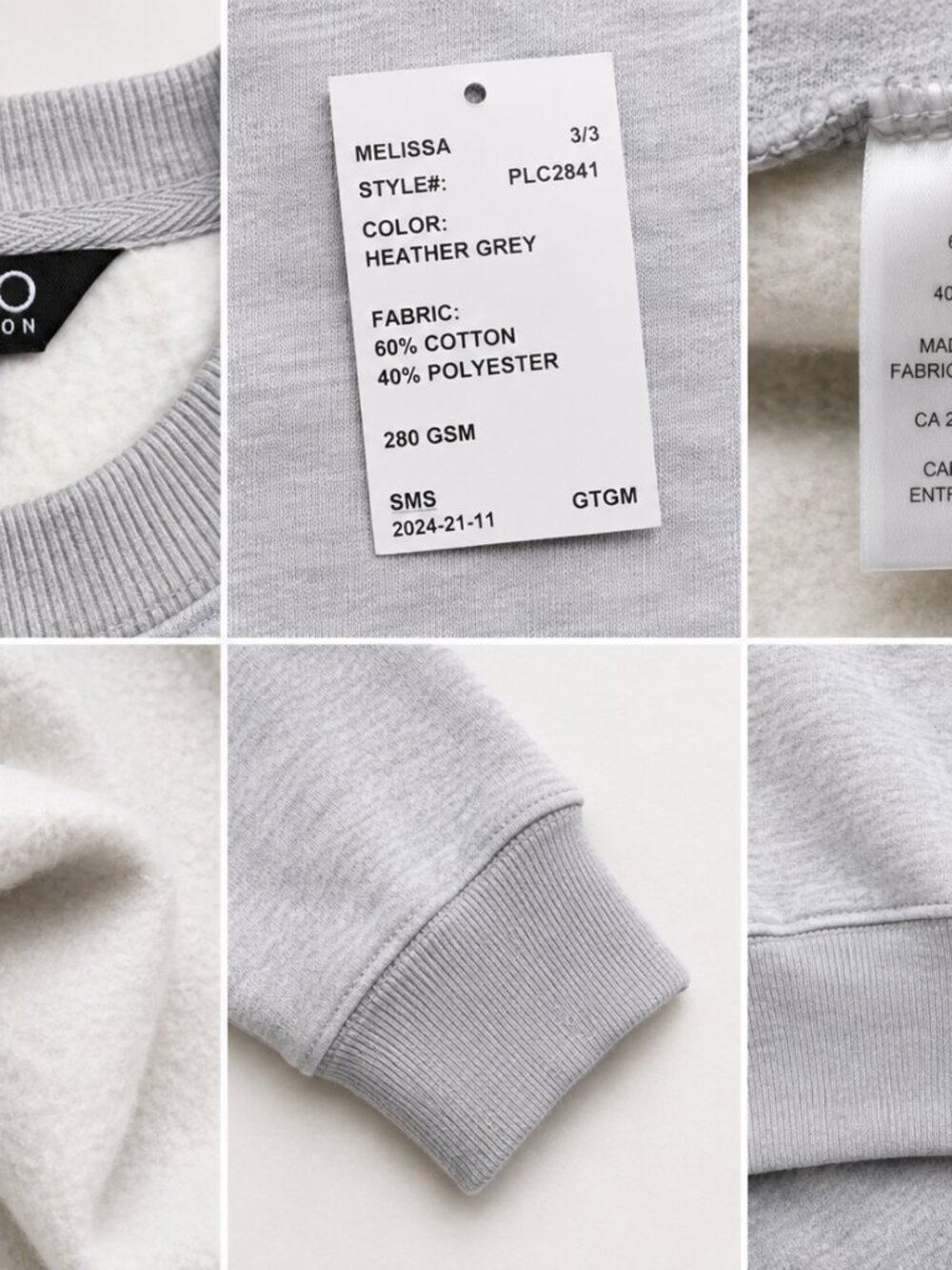 NWT Buffalo David Bitton Mindful Live With Intentions Fleece Sweatshirt Gray Sma - Picture 5 of 5